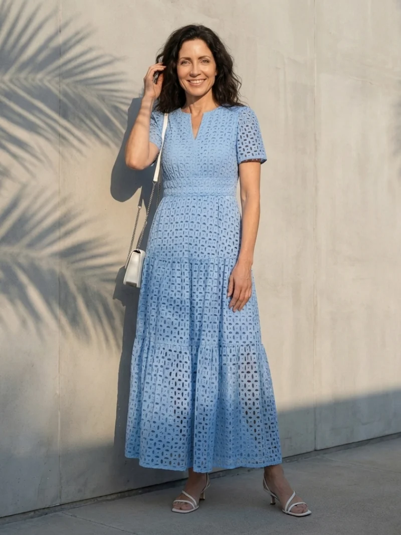 DELACROIX | Robe midi à manches courtes Brielle