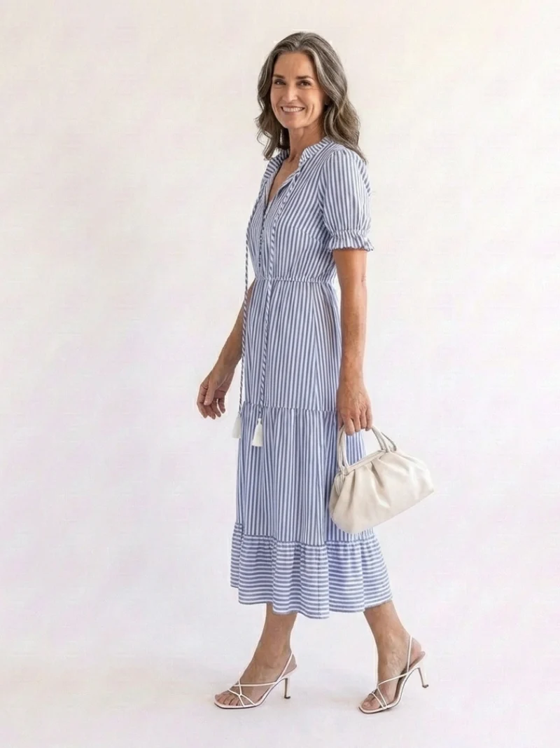 DELACROIX | Robe midi à manches courtes Dakato