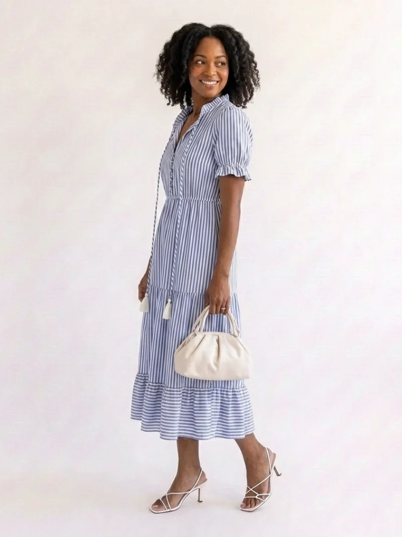 DELACROIX | Robe midi à manches courtes Dakato