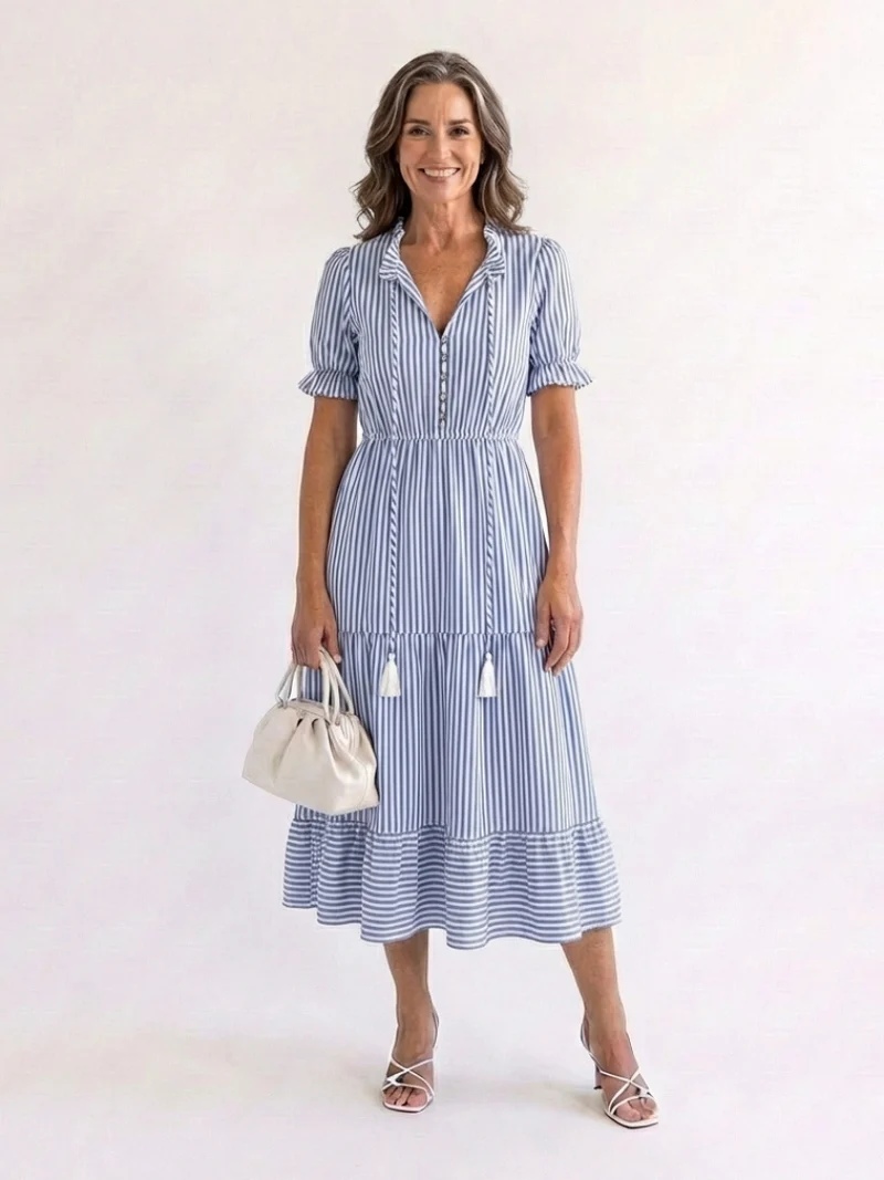 DELACROIX | Robe midi à manches courtes Dakato