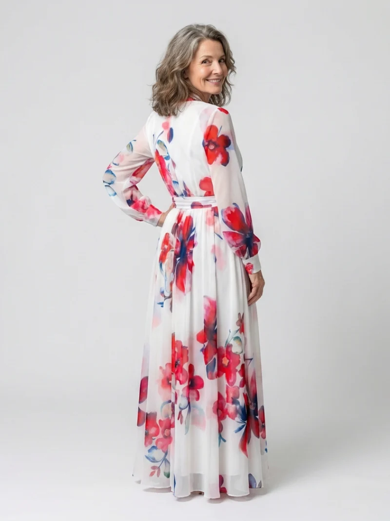 DELACROIX | Robe Maxi Enveloppe Florale Lillian