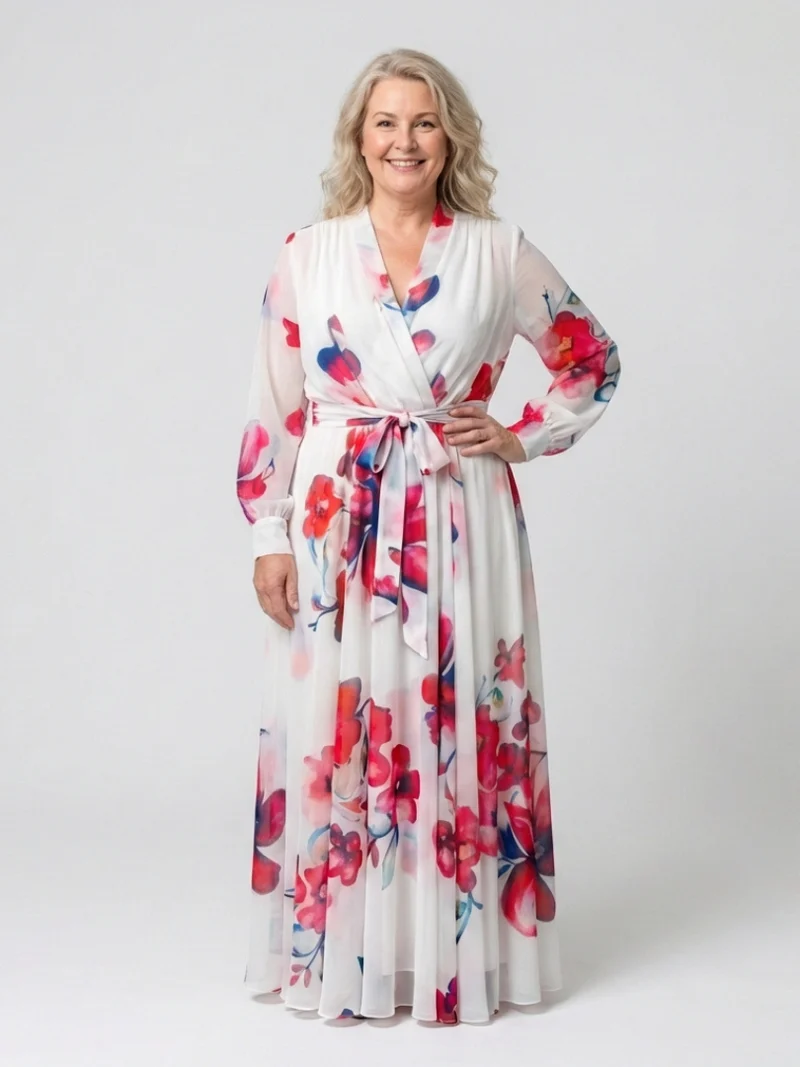 DELACROIX | Robe Maxi Enveloppe Florale Lillian