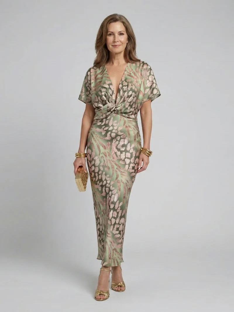 DELACROIX | Robe Midi à Imprimé Abstrait Coralie