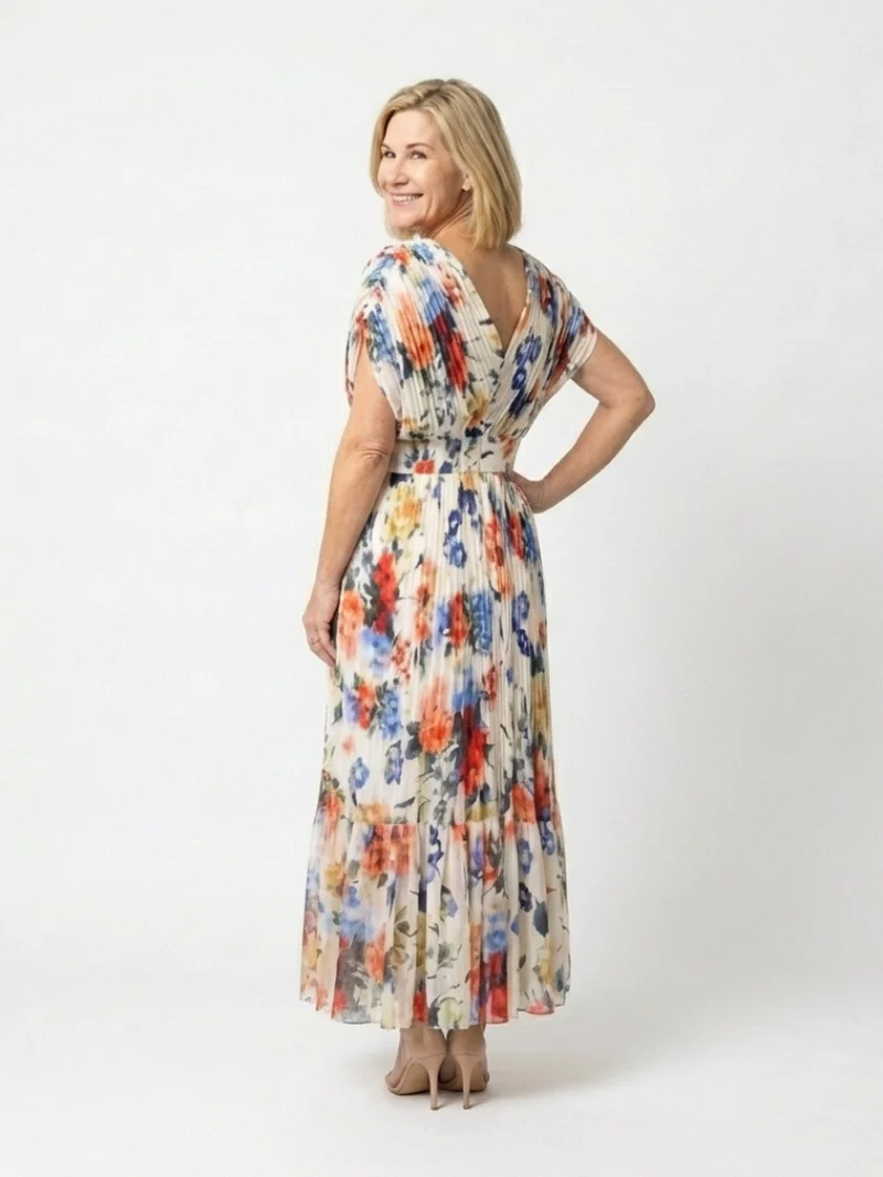 DELACROIX | Robe Midi Fleurie Plissée Savannah