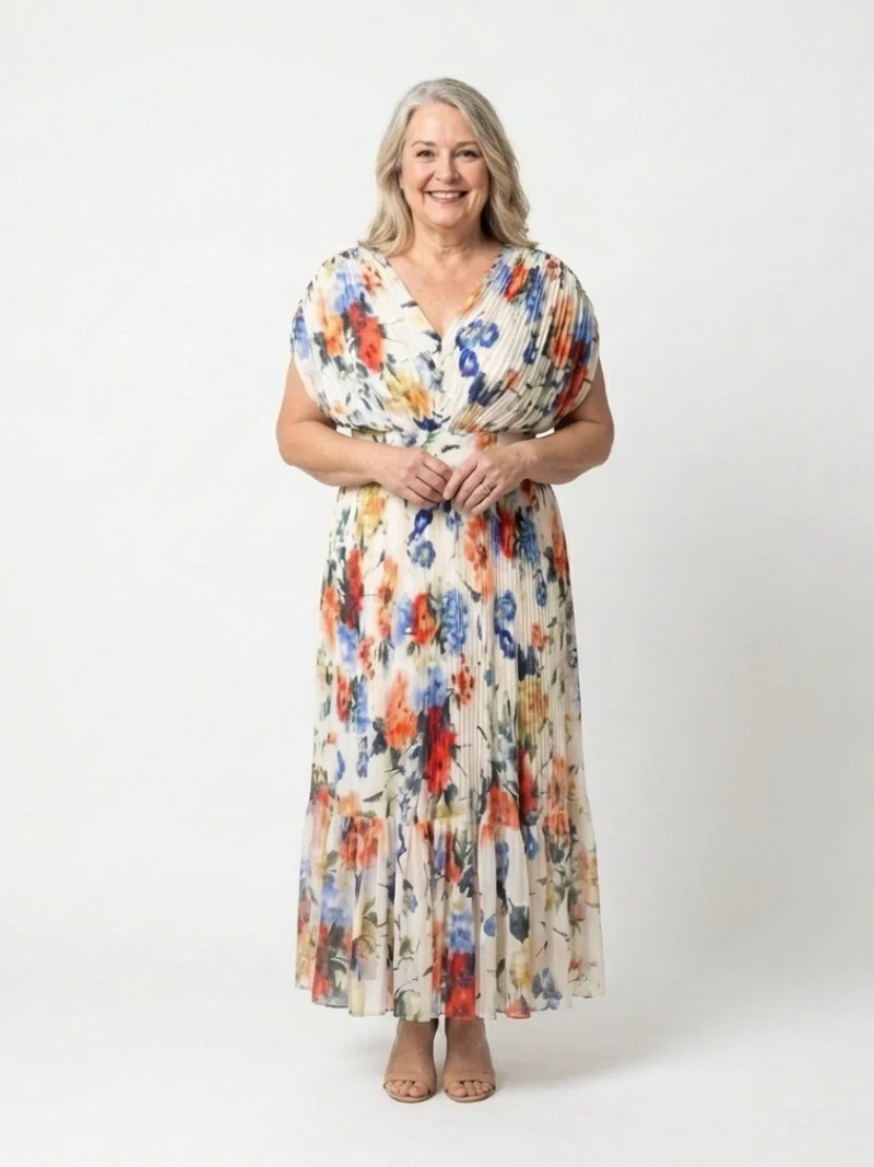 DELACROIX | Robe Midi Fleurie Plissée Savannah
