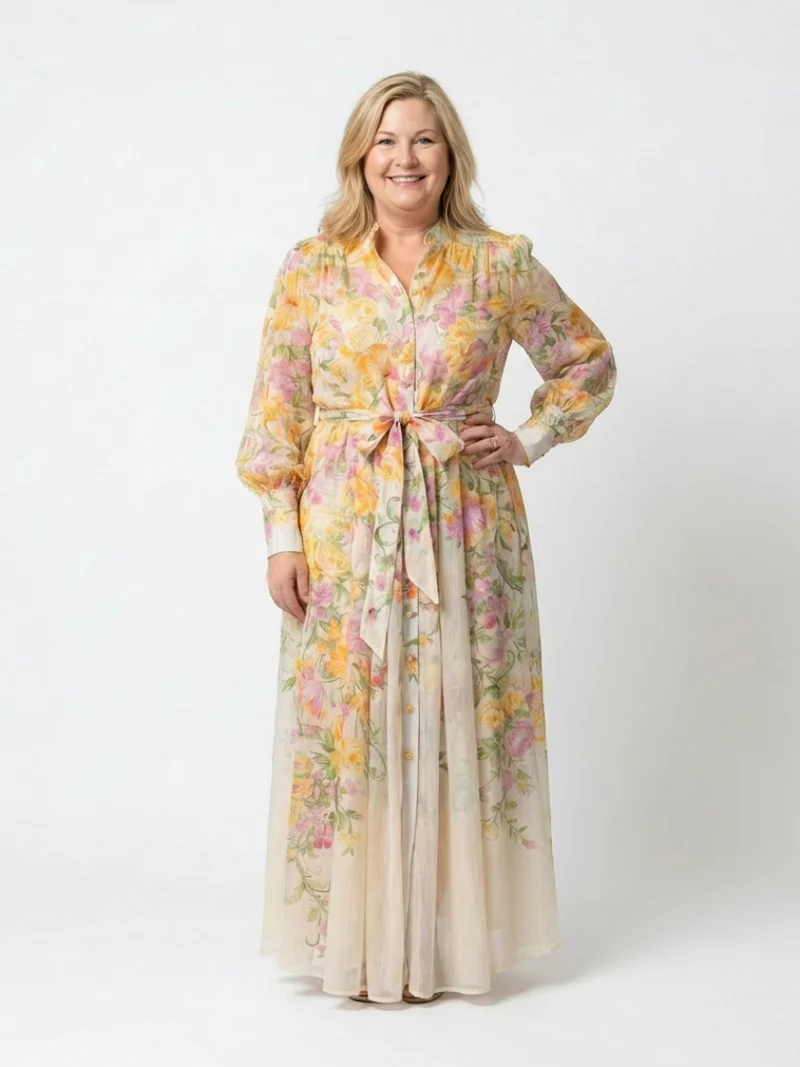 DELACROIX | Robe Maxi Longues Florale Transparent Cressida