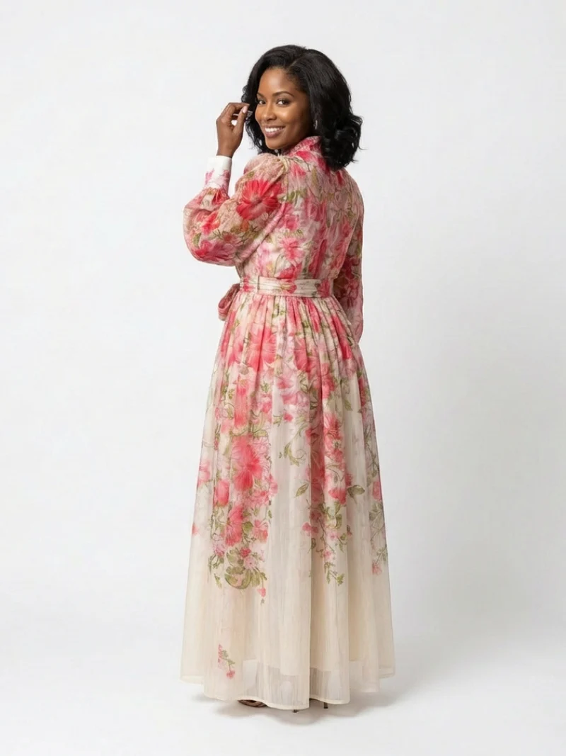 DELACROIX | Robe Maxi Longues Florale Transparent Cressida