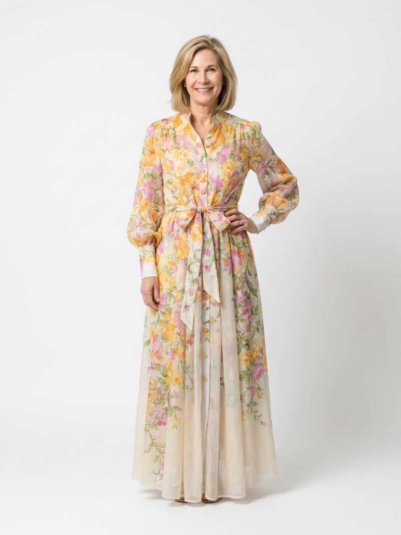 DELACROIX | Robe Maxi Longues Florale Transparent Cressida