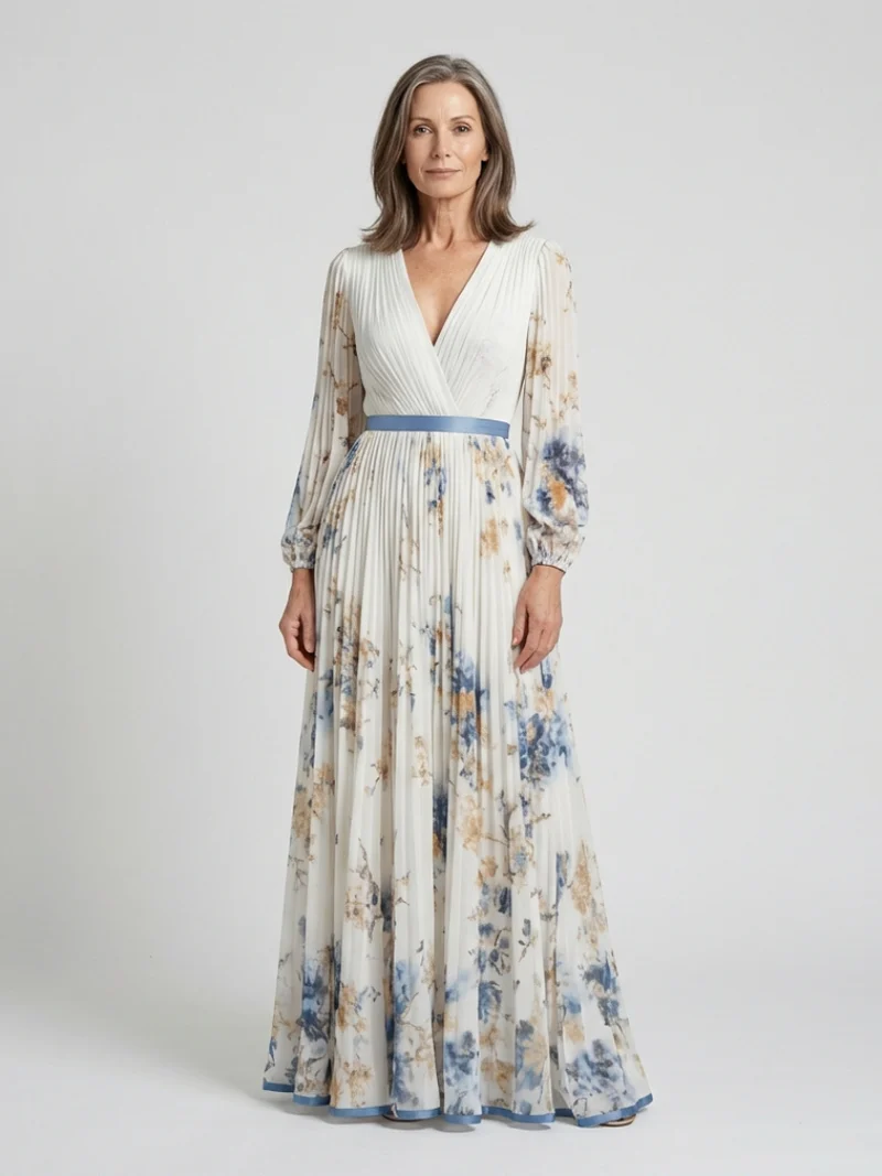DELACROIX | Robe Maxi Fleurie à Manches Longues Lavinia