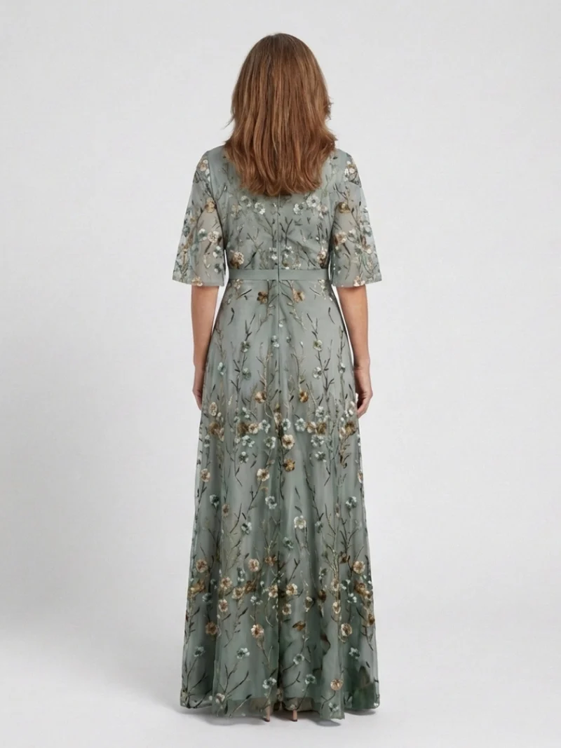 DELACROIX | Robe Maxi à Manches Courtes Evadne