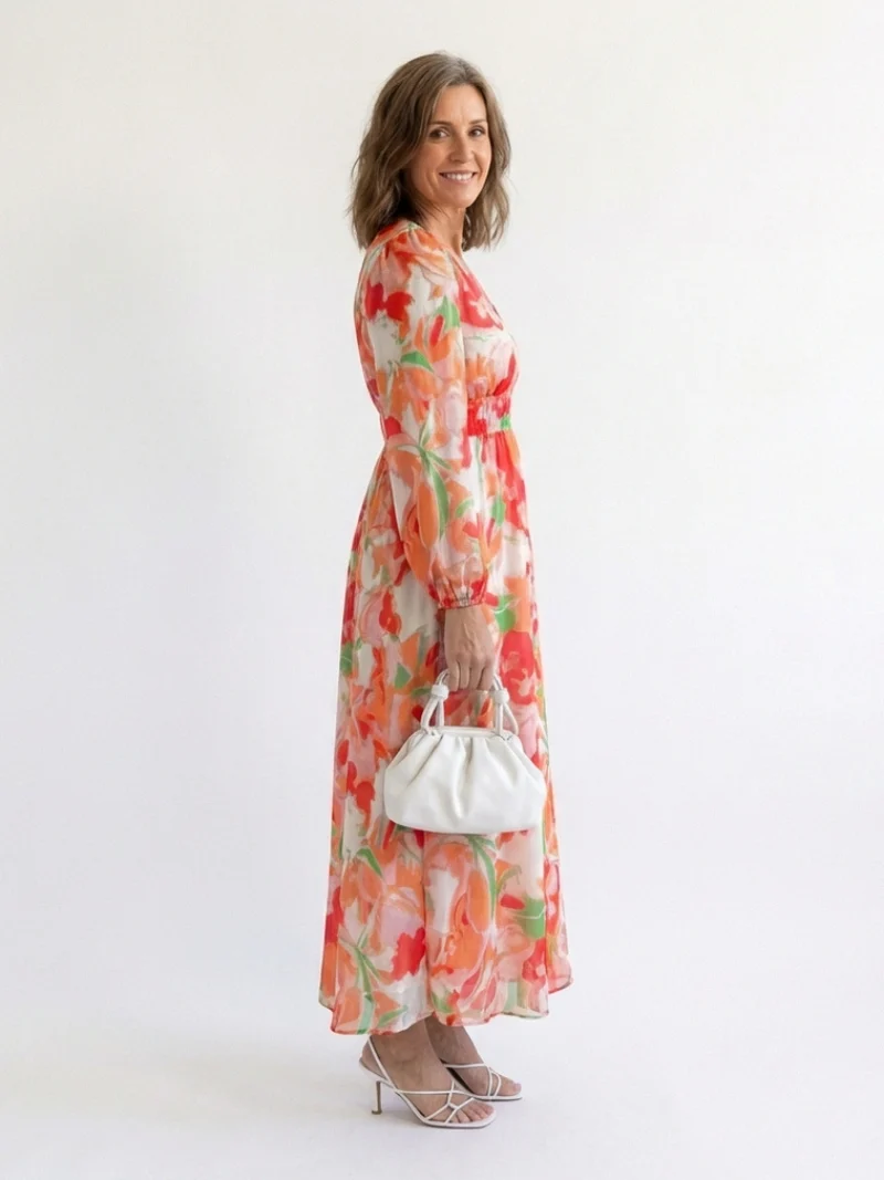 DELACROIX | Robe Maxi Fleurie à Manches Longues Althea