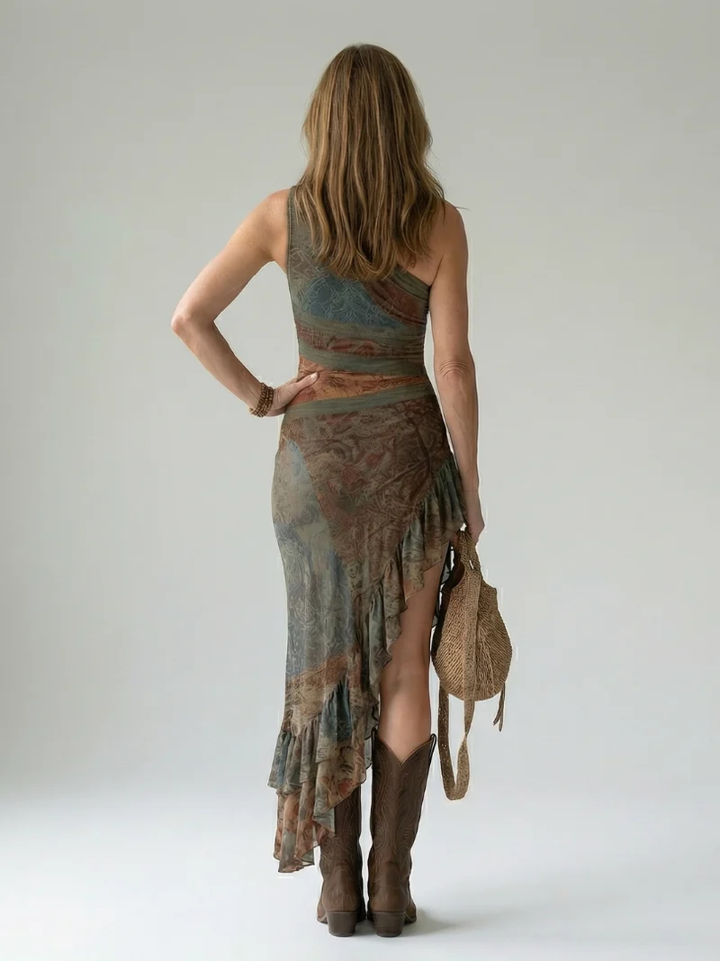 DELACROIX | Robe Midi Drapée Silencieuse Zalia
