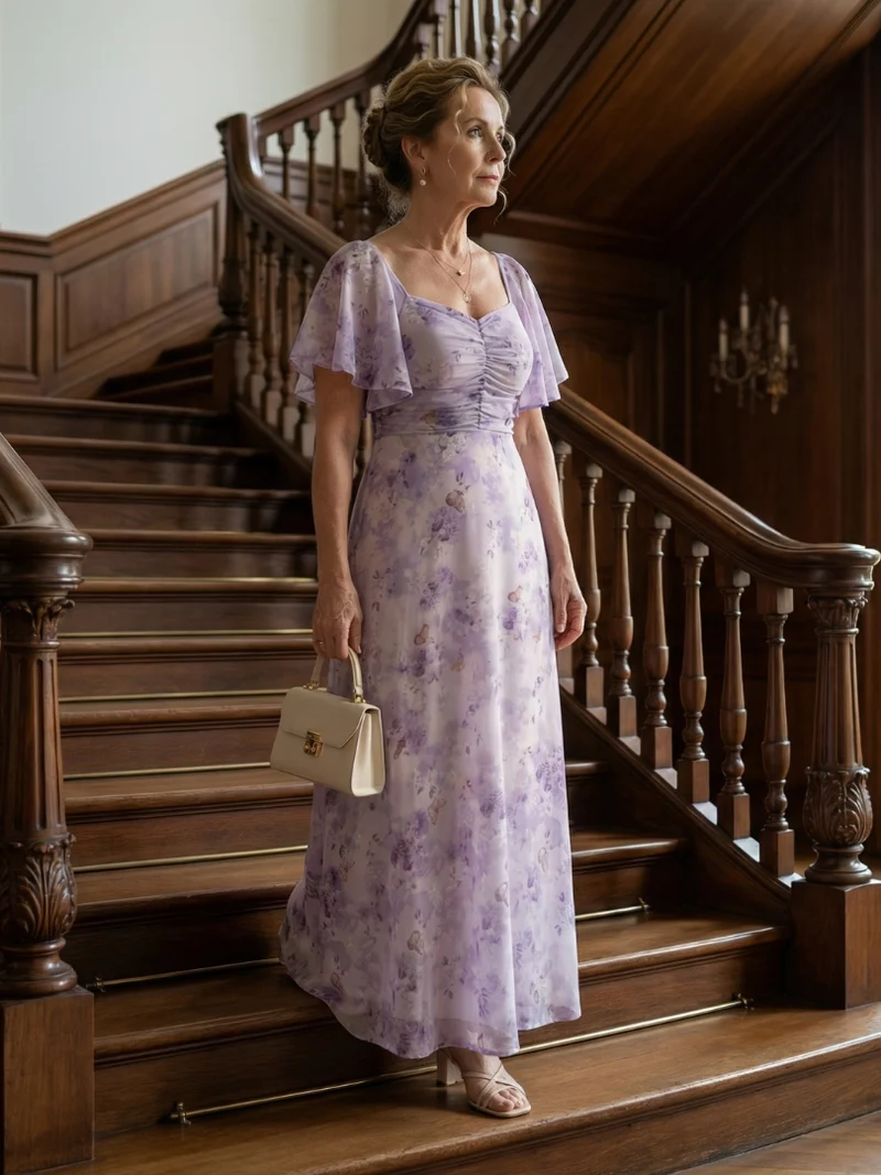 DELACROIX | Robe Midi à Manches Volantes Vaelis