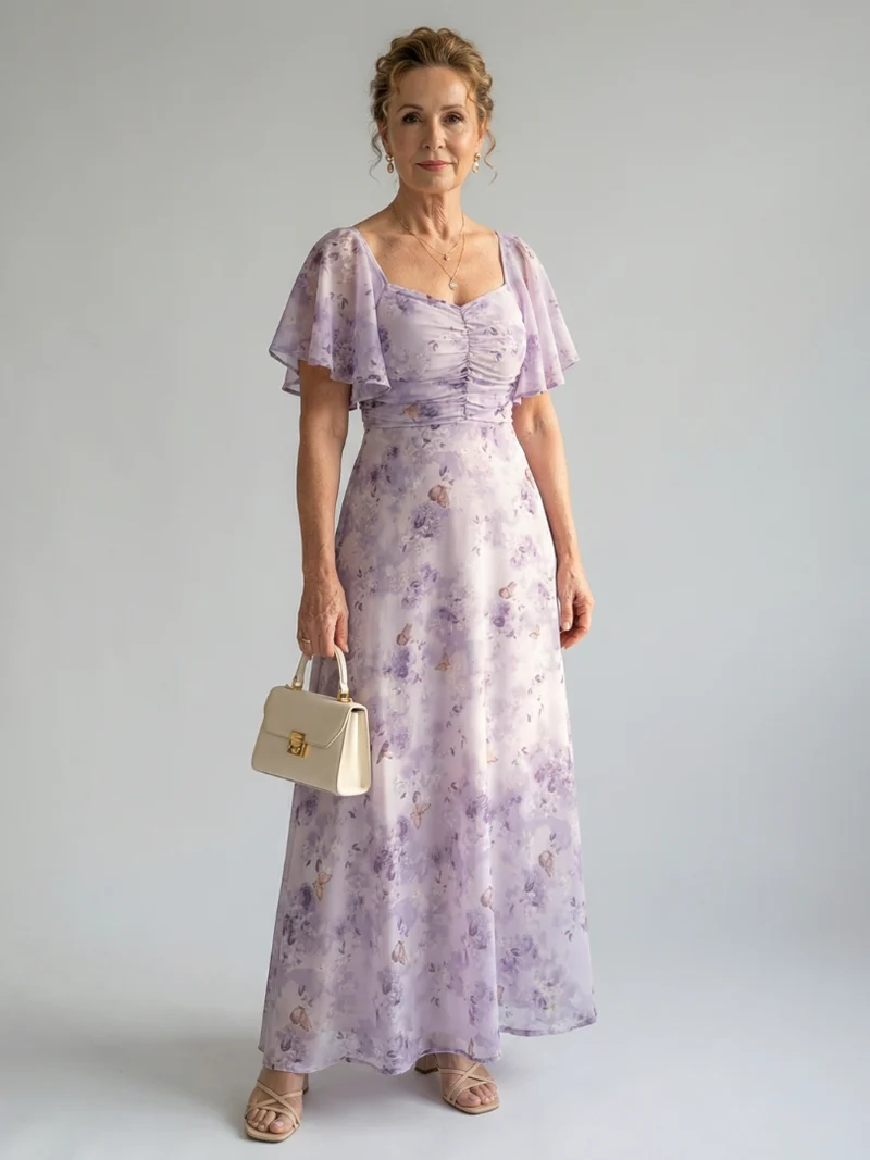 DELACROIX | Robe Midi à Manches Volantes Vaelis