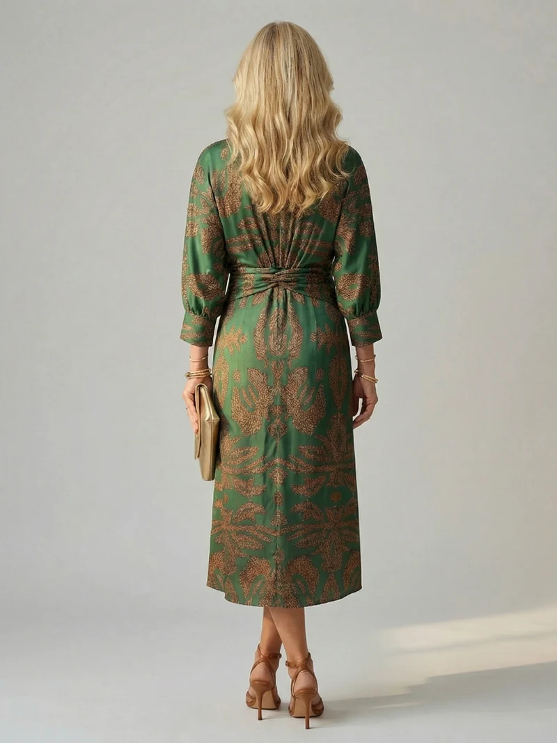 DELACROIX | Robe Midi Wrap Naturelle Lune