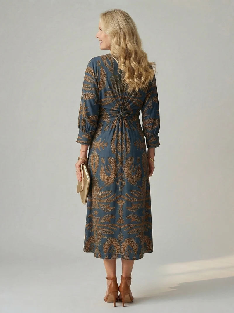 DELACROIX | Robe Midi Wrap Naturelle Lune