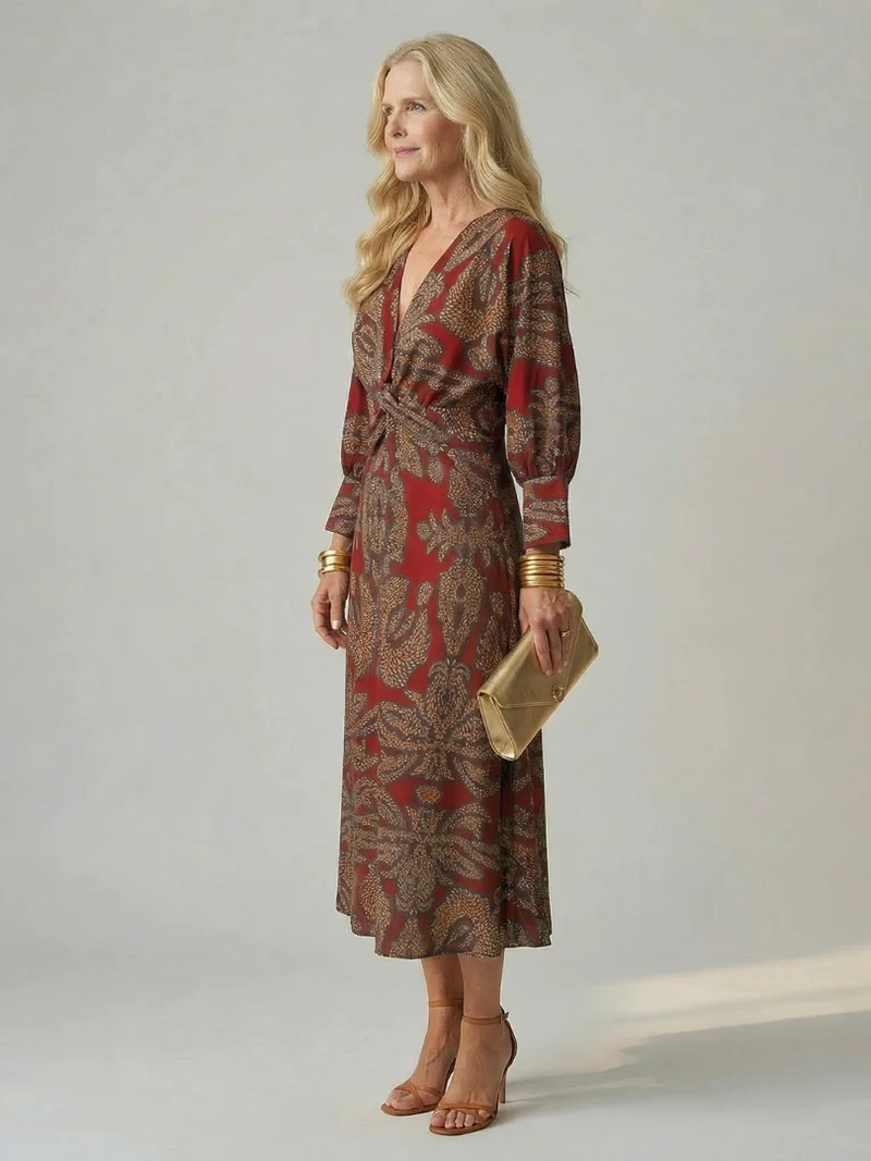 DELACROIX | Robe Midi Wrap Naturelle Lune
