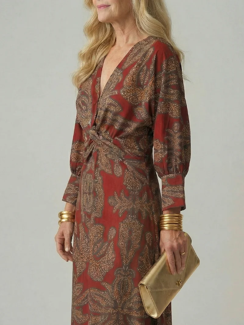 DELACROIX | Robe Midi Wrap Naturelle Lune