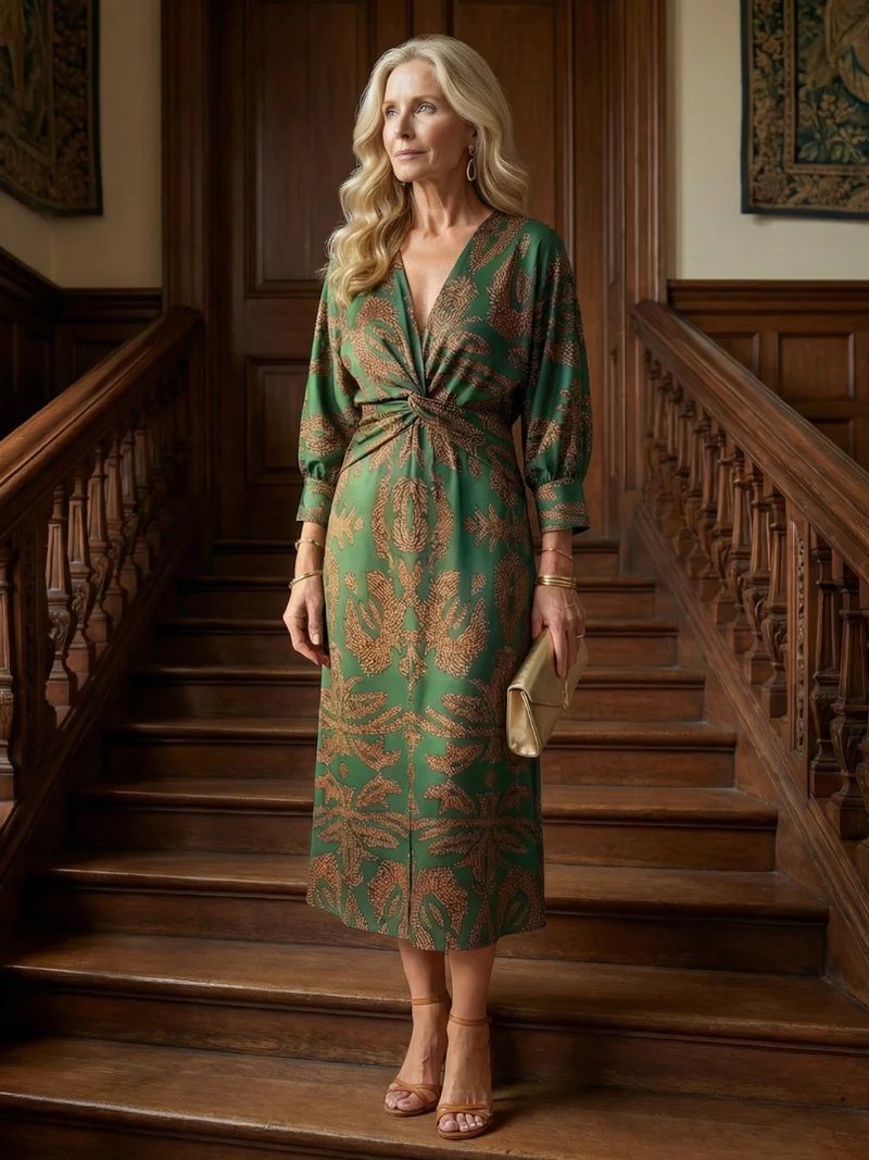 DELACROIX | Robe Midi Wrap Naturelle Lune