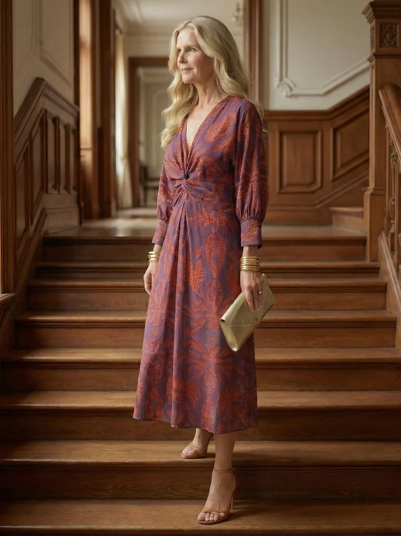 DELACROIX | Robe Midi Wrap Naturelle Lune