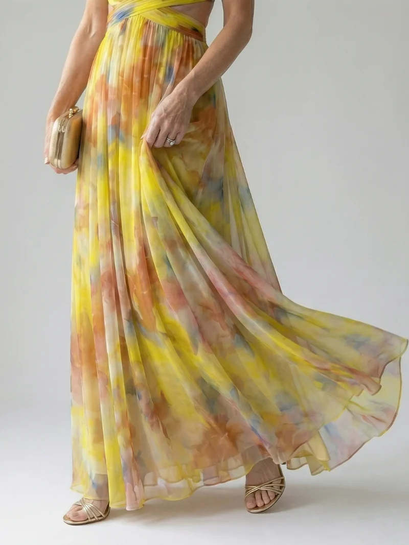 DELACROIX| Robe Maxi à Enveloppe Douce Isel