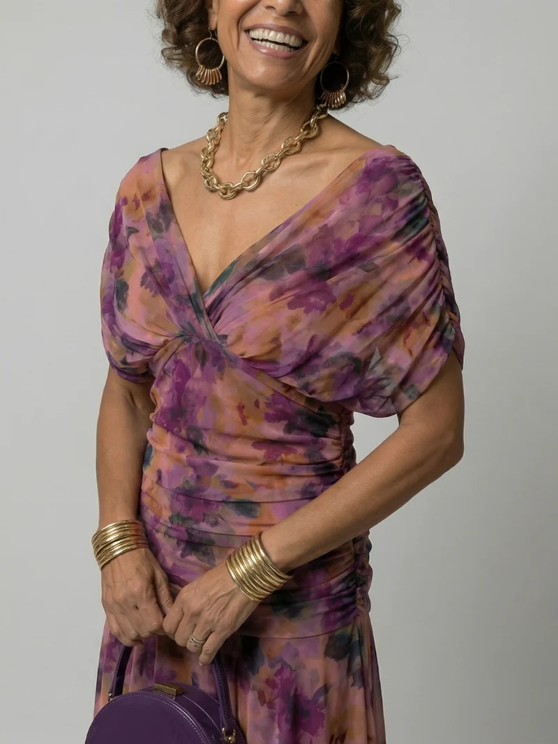 DELACROIX | Robe Midi Décontractée à Épaules Dénudées Calen