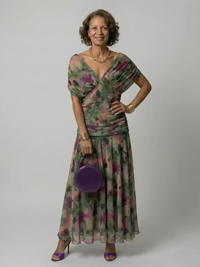 DELACROIX | Robe Midi Décontractée à Épaules Dénudées Calen
