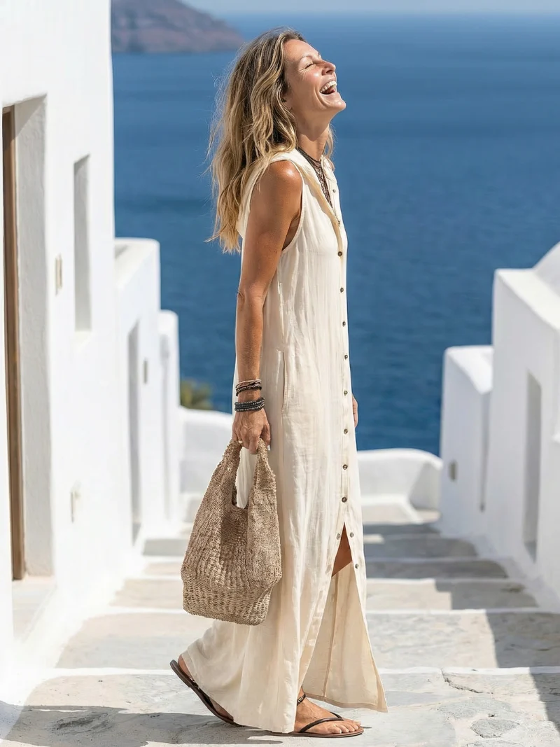 DELACROIX | Robe maxi à manches Marune