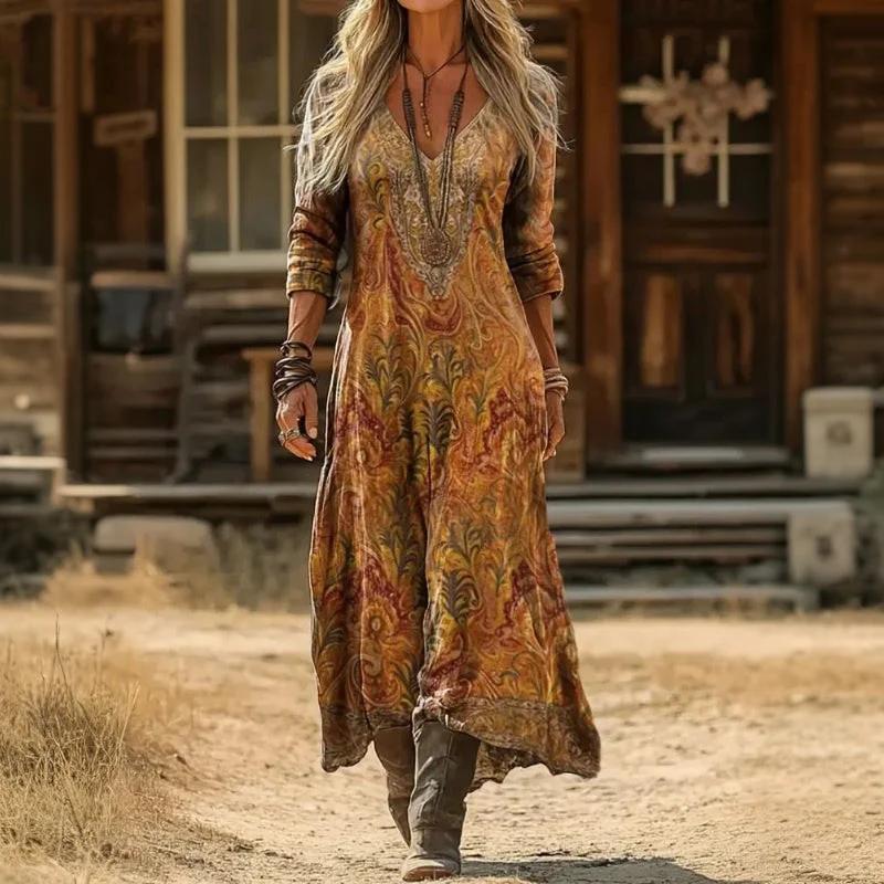 Constance | Robe décontractée à manches longues inspirée vintage