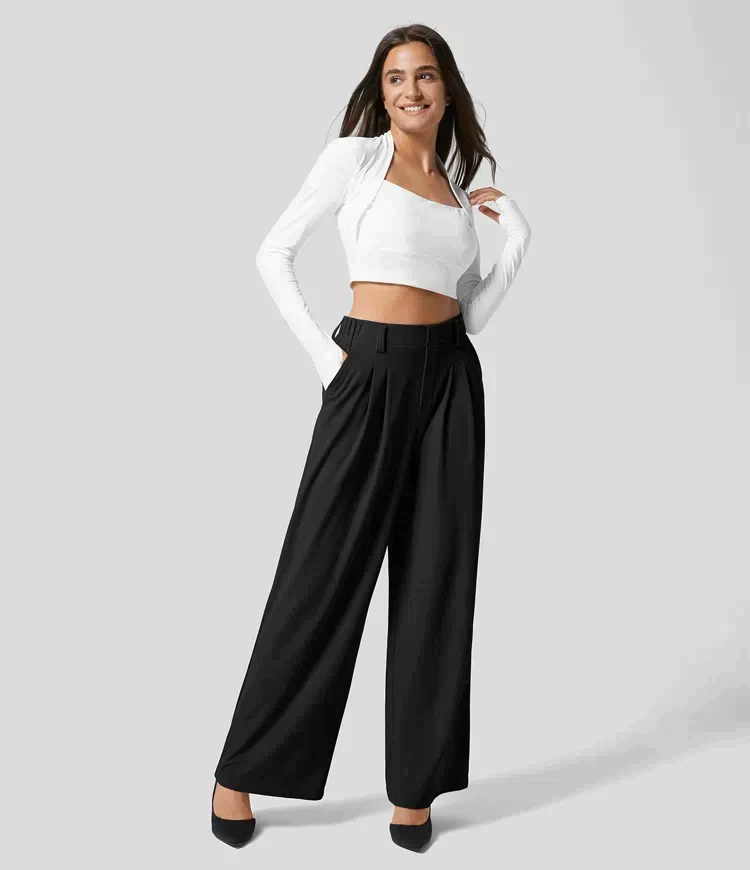 Aurélie | Femme Pantalon Taille Haute Coupe Ajustée – Pantalon Élégant 2026
