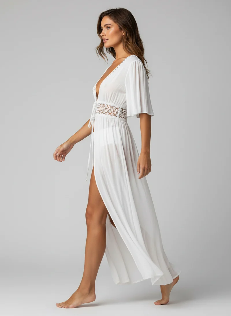 Chloé | Femme Robe de Plage Bohème Fluide Col V – Robe Boho Col V 2026