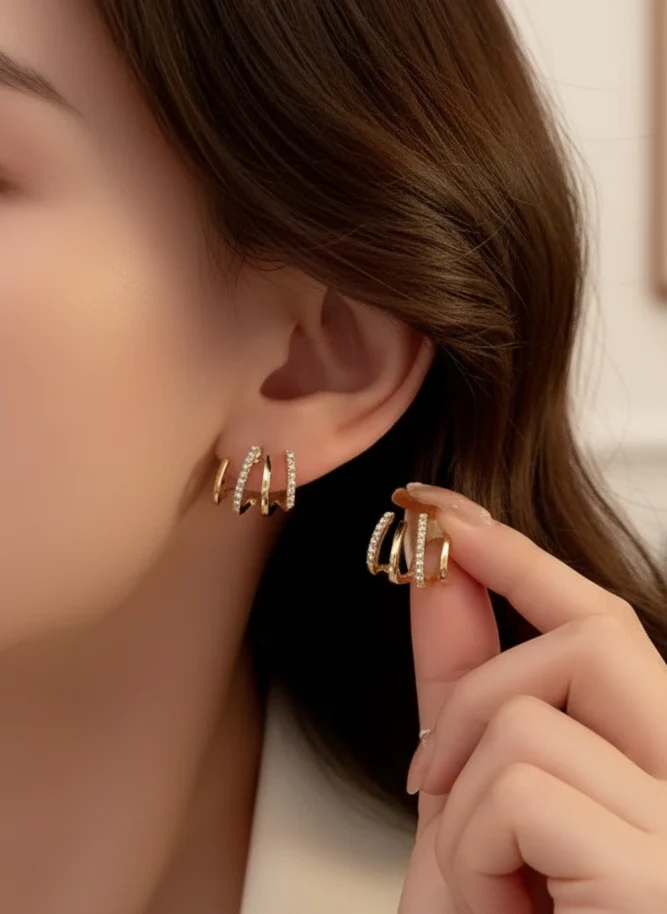 Camille | Femme Boucles d'Oreilles Finition Brillante – Bijoux Élégants Femme 2026