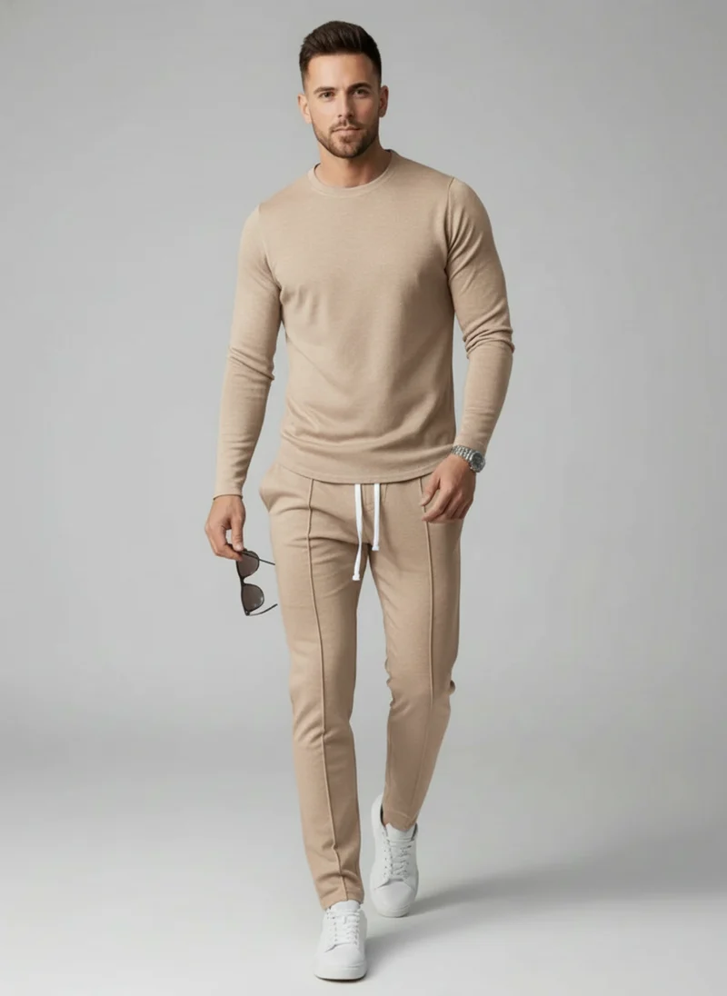 Clément | Homme Ensemble Sweat Pantalon Slim – Ensemble Coordonné Casual Chic 2026