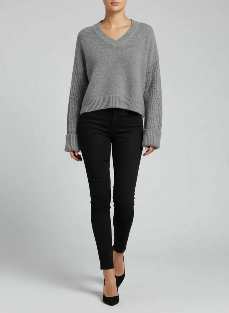 Fanny | Femme Pull Col V Uni Quotidien – Pull Basique Col V Femme 2026