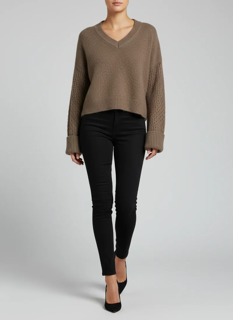 Fanny | Femme Pull Col V Uni Quotidien – Pull Basique Col V Femme 2026