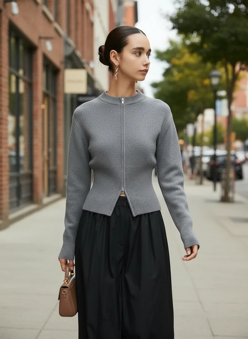 Élise | Femme Pull Col Rond Extensible – Pull Confortable Femme Everyday 2026