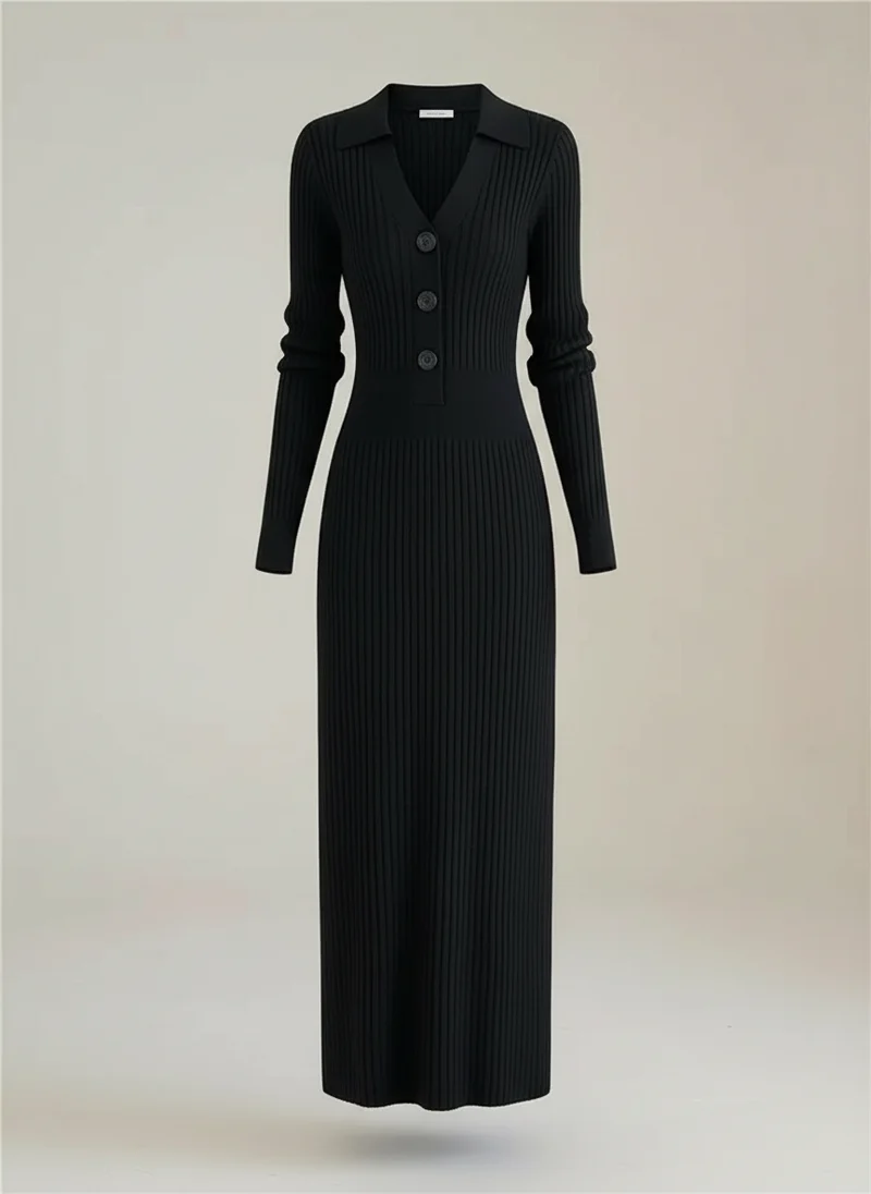 Hélène | Femme Robe Ajustée à Boutons Élégante – Robe Boutonnée Chic 2026