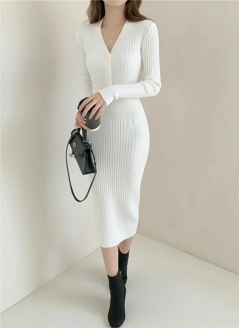 Hélène | Femme Robe Ajustée à Boutons Élégante – Robe Boutonnée Chic 2026