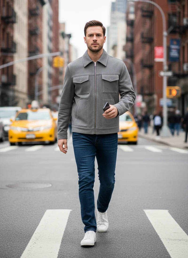 Léo | Homme Veste Zippée Utilitaire Style Moderne – Veste Utilitaire Homme 2026