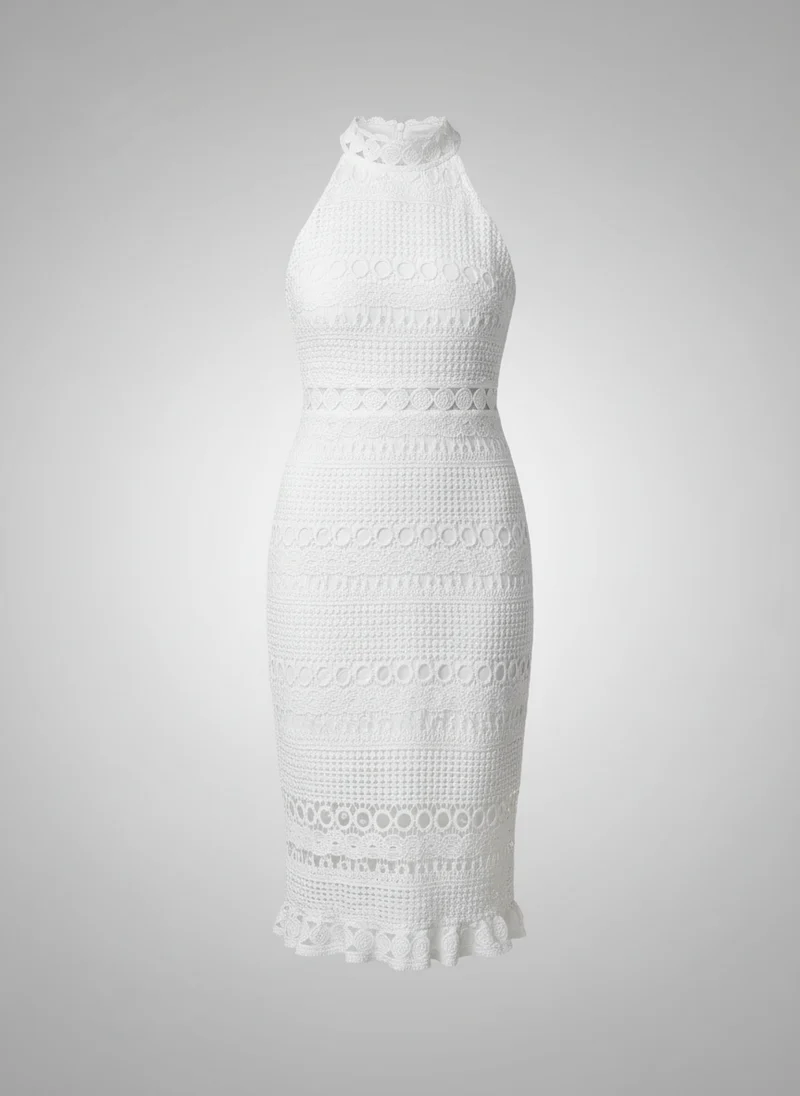 Mélanie | Femme Robe Midi Slim Fit Col Halter – Robe Halter Élégante 2026
