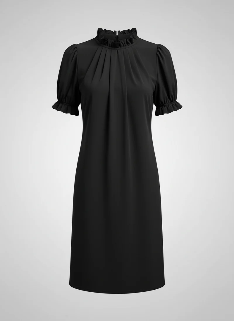 Mathilde | Femme Robe Midi Ajustée Manches Volumineuses – Robe Structurée 2026