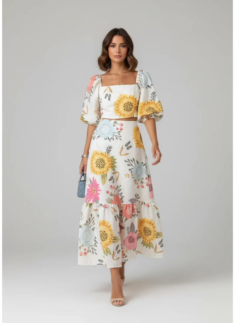 Océane | Femme Robe Maxi Florale Dos Nu – Robe Maxi Florale Élégante 2026