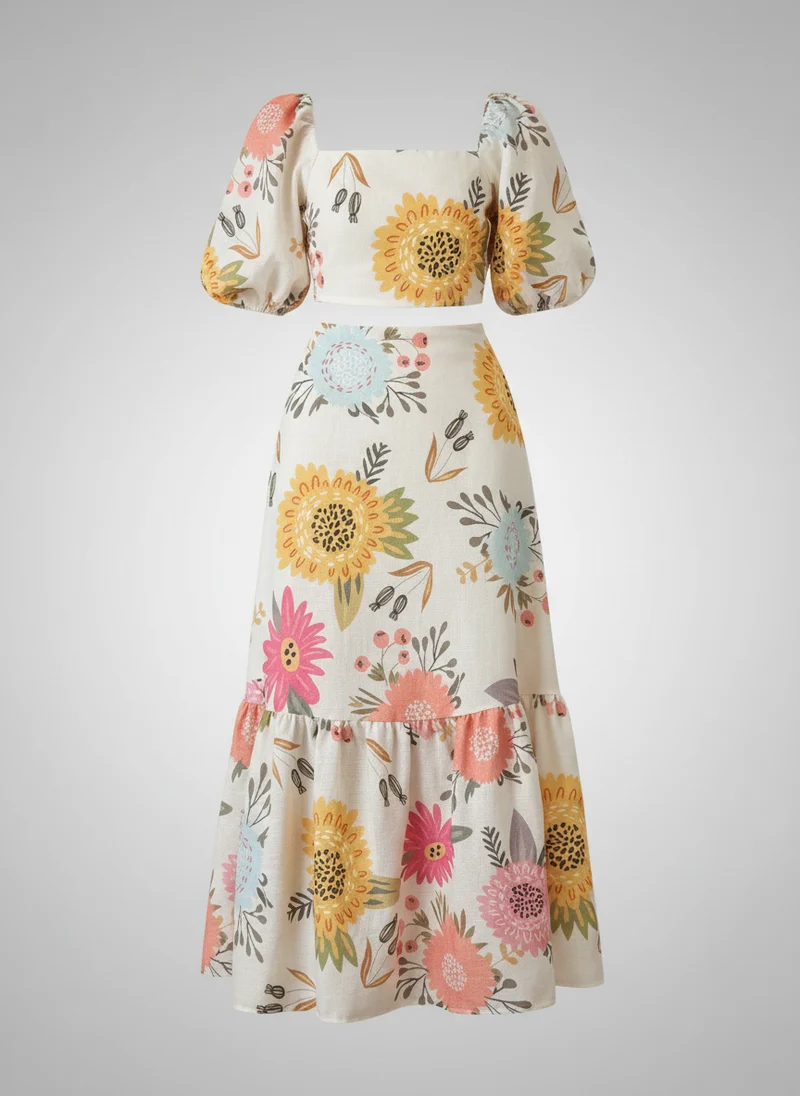 Océane | Femme Robe Maxi Florale Dos Nu – Robe Maxi Florale Élégante 2026