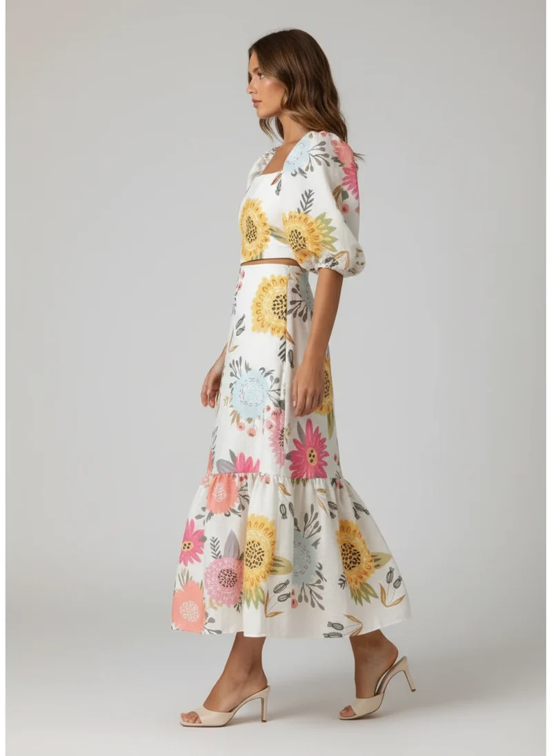 Océane | Femme Robe Maxi Florale Dos Nu – Robe Maxi Florale Élégante 2026