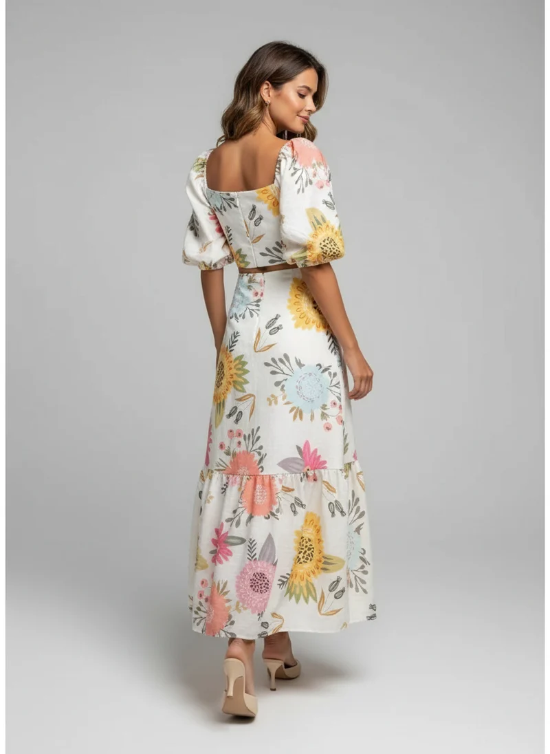 Océane | Femme Robe Maxi Florale Dos Nu – Robe Maxi Florale Élégante 2026
