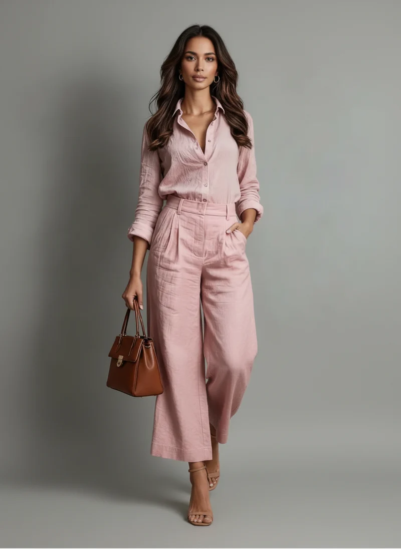 Sabine | Femme Ensemble Chemise Pantalon Taille Haute – Set Chemise Femme 2026
