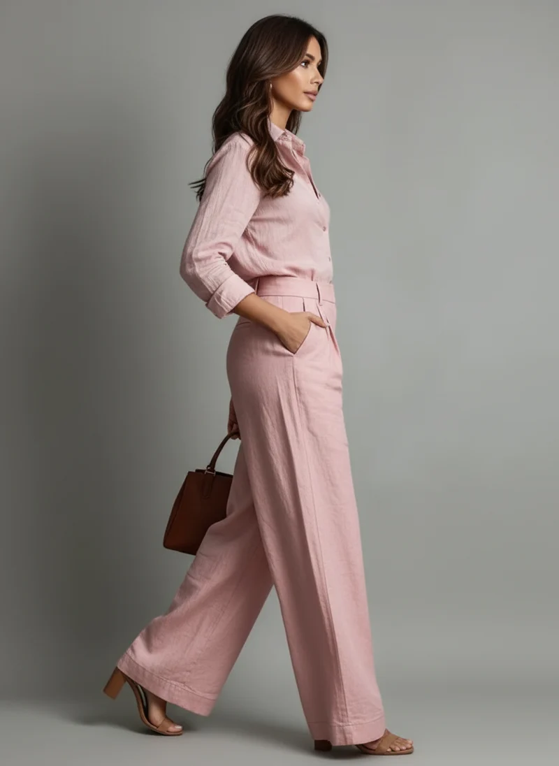 Sabine | Femme Ensemble Chemise Pantalon Taille Haute – Set Chemise Femme 2026