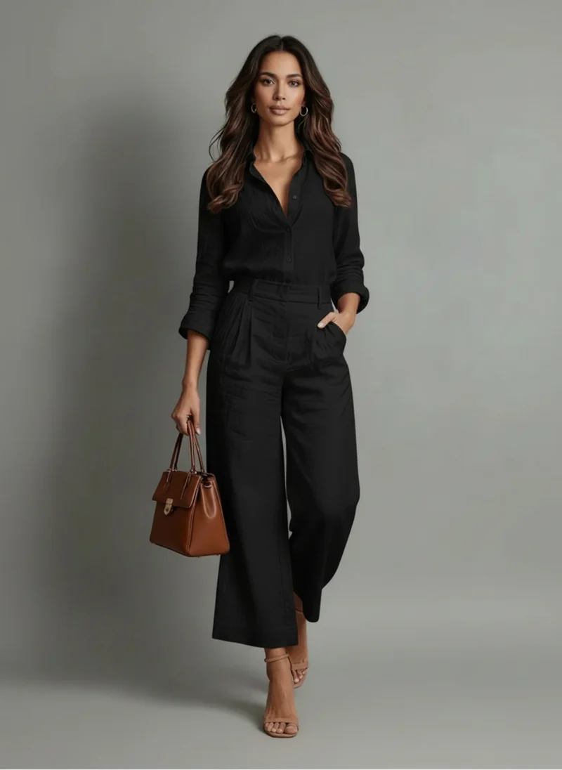Sabine | Femme Ensemble Chemise Pantalon Taille Haute – Set Chemise Femme 2026