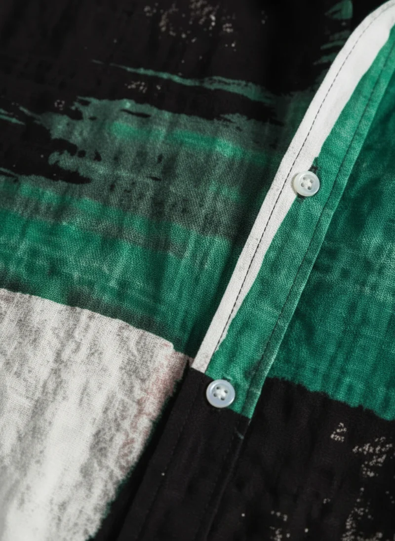 Pierre | Homme Chemise Manches Courtes Motif Abstrait – Chemise Imprimée 2026