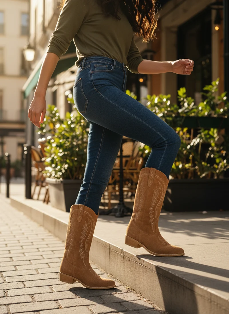 Valentine | Femme Bottes Western Brodées Confortables – Bottes Cowboy Femme 2026